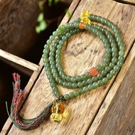 秒殺價 和田玉碧玉108毛衣鏈上身簡單大方