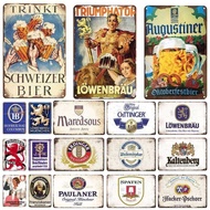 Retro Vintage Germany Paulaner Beer Tin Sign Decorative Plaque Plate Bar Pub Man Cave Kitchen Club B