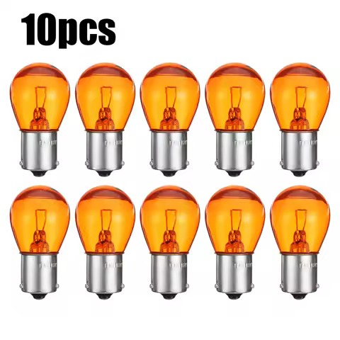 10Pcs/2pcs Car Indicator Light Brake Reverse Lamp Parking Light LED Bulbs 12V 1156 BAU15S PY21W Ambe