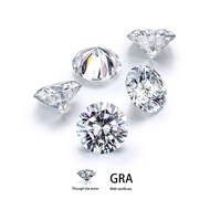 [With GRA Certificate] 0.5ct-3ct Round Moissanite Loose Stone Hearts Eight Arrows, 3EX, VVS1, Moissa