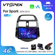 Vtopek 2din Android 11 For Chevrolet Spark Beat Matiz Creative 2009-2016 Car Radio Multimedia Video 