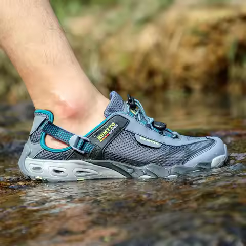 HUMTTO Men Upstream Shoes Outdoor Trekking Wading Aqua Shoes Breathable Mesh Quick drying ankle wome