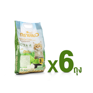ทรายแมว 6 ลิตร 6 ถุง ทรายแมวเต้าหู้ ทรายแมวพีตัส ทรายแมวเต้าหู้ธรรมชาติ ทิ้งลงชักโครกได้ จับตัวเป็นก