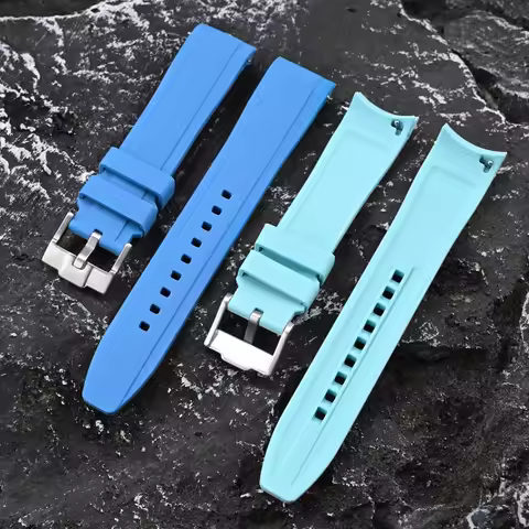 TPU Rubber Strap for Omega X Swatch MoonSwatch Curved End Silicone Quick Release Bracelet 20mm for S