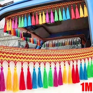 1m Colorful Curtain Tassel Fringe Sewing Trim Braid Boho Upholstery DIY Trim Fringe Curtain Accessor