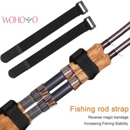 20pcs Portable Fishing Rod Tie Holder Strap Suspenders Fastener Loop Belts (Black) [wohoyo.sg]