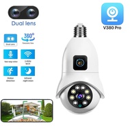 Dual Lens CCTV Camera IP WiFi Camera Bulb Lamp 360 PTZ 8MP + 8MP 1080P APP V380 pro