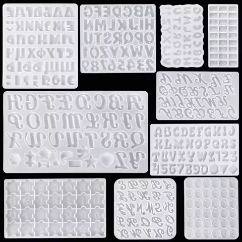Alphabet Resin Silicone Mold Alphabet Crafts Casting Mold Letter Number Molds for DIY Keychain Earri