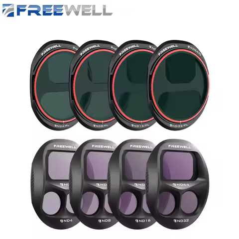 Freewell Drone All Day Filters 8 Pack ND4 ND8 ND16 ND32 ND64/PL for DJI Mavic 4 Pro Drones Lens Filt