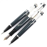 品相極佳 ▼ 萬寶龍作家系列 2001 查爾斯狄更斯 AG925 18K 金鋼筆、原子筆、自動鉛筆三件套。總重 114.03 克