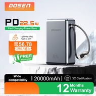 【3C Certified】Dosen Original D001 Powerbank PD 22.5w fast charging 10000mAh 20000mAh Portable Comes 