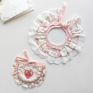 PeiBan Pet Bib Cherry Blossom Floral Bow Lace Saliva Towel Cat Dog Bib Accessories