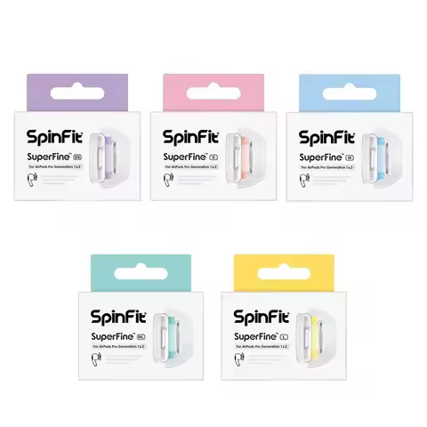 SpinFit SuperFine Eartips for AirPods Pro Gen 1&2 Silicone Patented Replacement Ear Tips and Adapter