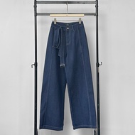 Atipashop - MIRO INDIGO JEANS กางเกงยีนส์ ขายาว ทรงกระบอกกลาง ผ้าดิบ