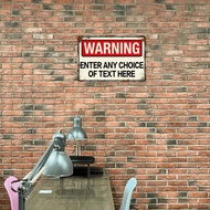 Vintage-Style Metal Warning Sign - Personalized Text Aluminum Wall Art 8x12 Inch, Weatherproof Garag