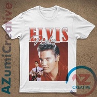 Elvis Presley Elvis Presley Rock Band Pure Cotton Print American Street Hip Hop Retro Round Neck Sho