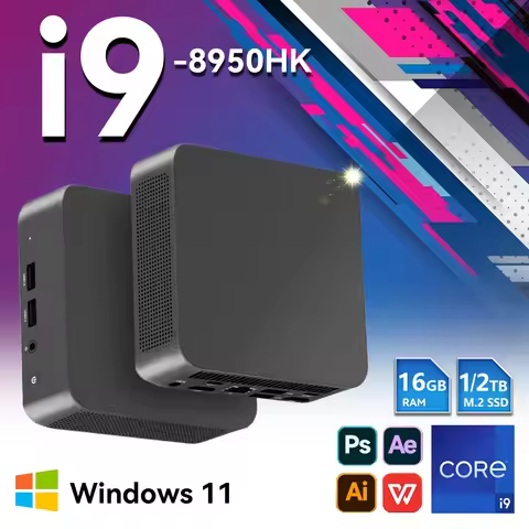 Windows 11 Pro Intel Core i9 8950HK Mini PC Computer 16GB 1TB 2TB 4K Gaming Computer WiFi6 USB Porta