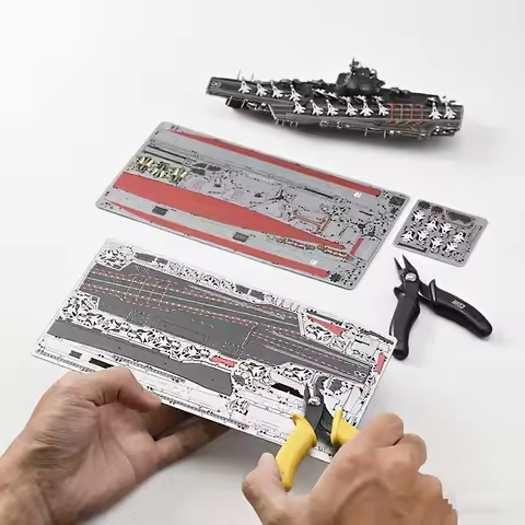 Fujian aircraft carrier model 3D Metal Puzzle model DIY Laser Cut Jigsaw Model For Adult Educational