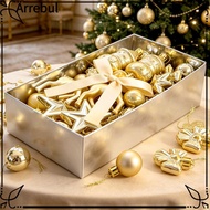ARREBUL Christmas Tree Bauble Ornaments, 45PCS Assorted Shapes Holiday Hanging Ornaments, Glossy  Ha