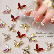 Nail Butterfly Alloy Diamond Jewelry / Super Sparkling New Year Red Crystal Butterfly Nail Art Ornament / Light luxury and versatile nail accessories