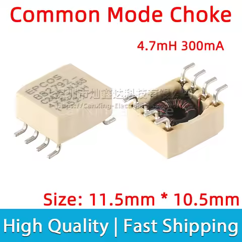 SMT Common Mode Choke Coil Inductor Inductance 4.7mH 300mA Dual Winding Data Signal Line Filter Magn