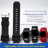 Silicone Rubber Watch Band For Casio G Shock G-9200 GW-9200/GW9110 Series Black Strap Waterproof Men
