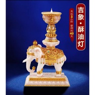 Electronic butter lamp LED Elephant Bao Buddha Temple for Buddhist Lantern Lights