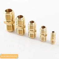 BENJMOORE9Q Flare Connector, 1/4" 3/8"1/2" Male to Male Brass Pipe Fitting Connector, 5/16" 5/8" 3/4