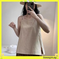 Summer Top  Top Korean Style Top Cotton linen sleeveless Vest Sleeveless Top