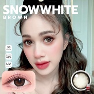 ❤️คอนแทคเลนส์ ขนาดกลาง ❤️รุุ่น : Snow white (Lovely) สี : Brown / Gray