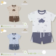 short sleeve Boy's Suit Bamboo Material Cute Car Shape Size 9-36M Summer Wear baby boy clothes set
