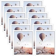 CRUGLA 8x10 White Magnetic Picture Frames for Refrigerator 12 Packs, Modified Magnetic Sheet with Se