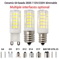 [110V/220V Optional] led Ceramic Small Corn Lamp G9 E12 E14 Multi-Interface 7W 64 Beads 2835 Dimmabl