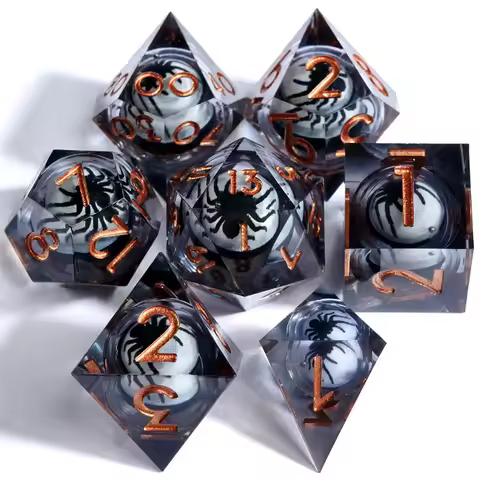 Halloween Spider Dice Resin DND Dice Set Polyhedral Dice Set Sharp Edge Resin Dice Set gaming dice s