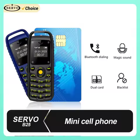 SERVO Mini Mobile Phone 2 SIM Cards Magic Voice Bluetooth Dialing Blacklist Low Radiation Smallest B