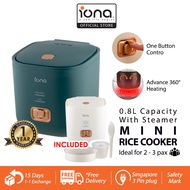 IONA 0.8L Small Mini Rice Cooker Non Stick With Steamer | Multi Function Rice Cooker | 一鍵式电饭锅 電飯鍋 - GLRC085