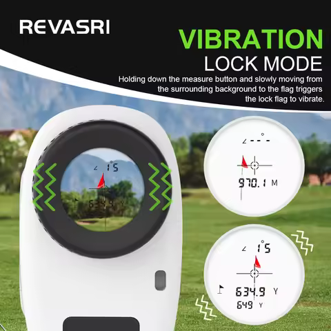 REVASRI Golf Laser Rangefinder with Slope Switch 650/1090Y Laser Range Finder Golf 6X Magnification 