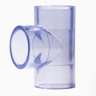 Sock Tee Three-Way PVC Pipe Connection 2'' to 4'' Inch SCH-40 Transparent PVC Three-Prong Pipe Conne