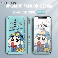 Hontinga เคสสำหรับ Realme X2 Pro Reno Aceเคส Kamen Shin-Chan เคสยางขอบซิลิโคนนิ่มทรงสี่เหลี่ยมแบบเต็มเคสป้องกันกล้องเคสนิ่มสำหรับเด็กผู้หญิง