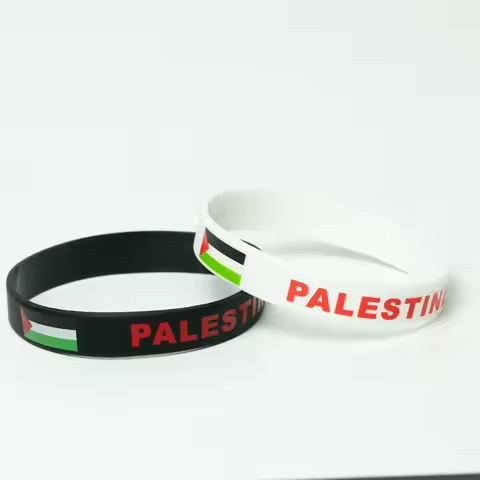 Choice 2pcs Palestine Flag Wristband Silicone Bracelet Rubber Band Fashion Accessory