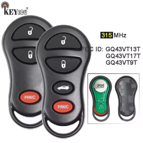 KEYECU 315MHz GQ43VT9T GQ43VT13T GQ43VT17T Remote Key Fob for Chrysler Voyager Cruiser for Dodge Ram