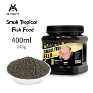 Jonsanty Small Fish Food Tropical Fish Feed 400ml Sinking Granules tropical fish pellet gulpy