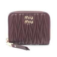 【二手】Miu Miu MATELASSE'MIU 5MM268AFPPF0007 波爾多紅皮革女士零錢包（全新）