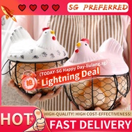 Ceramic Hen Ornament Egg Fruit Storage Basket Container Kitchen Supplies Egg Storage Basket EGG STOR