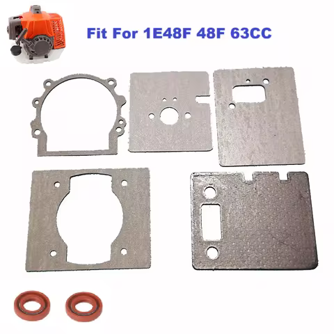 Oil Seal Cylinder Carb Muffler Intake Crankcase Full Gaskets Set Fit Chinese 1E48F 48F 63cc 71cc Sco