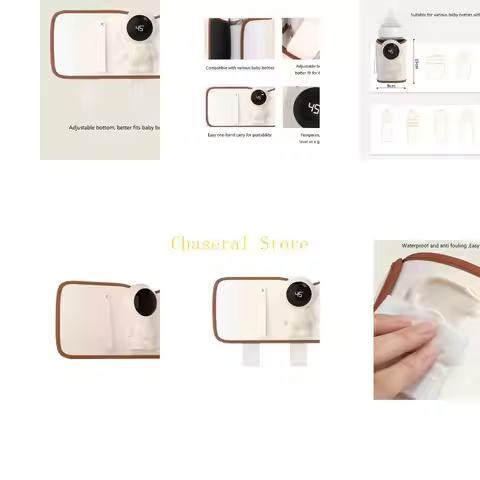 E7CE Portable Bottle Warmer for Baby Feeding, Digital Temperature Display and Wraparound Design for 