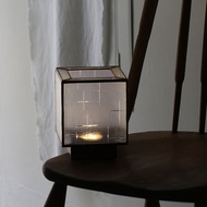 褶光燈∣十字花紋玻璃∣LED暖光∣手工鑲嵌玻璃∣USB線