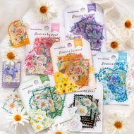 30 Pcs/ Pack Vintage Flowers Sticker By Post Stamp Gold Plated 6