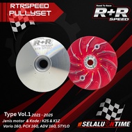 RTRSPEED Front Racing Pullyset Roller Housing & Roller Fan Pcx 150, Pcx 160, Adv 150, Adv 160, Stylo