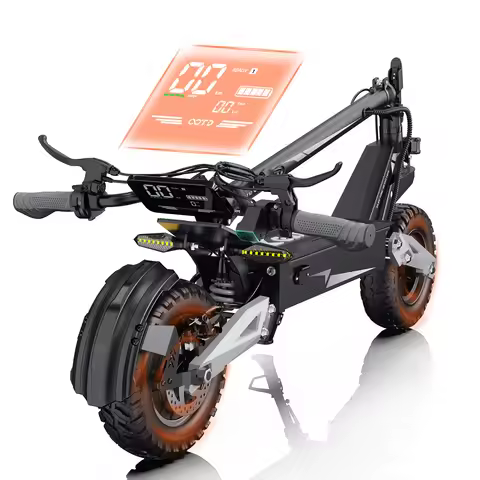 OOTD T10 900W Electric Scooter 48V 13.5AH/18AH Battery Range 28-37Miles 11" Off-Road Tires Foldable